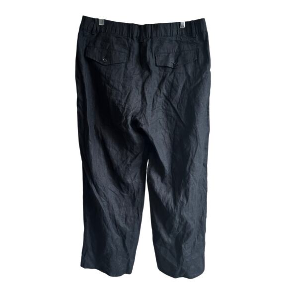 Banana Republic The Everyday Wide Leg Linen Pant Black L Petite 713516 - Picture 7 of 13